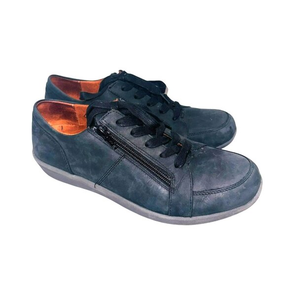 Vionic Abigail Lace-up Arch Support Shoes Black Leather Zip up Comfort Cushion - Picture 1 of 14